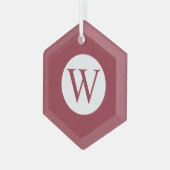 Glass Hexagon Ornament met gepersonaliseerd monogr (Voorkant links)