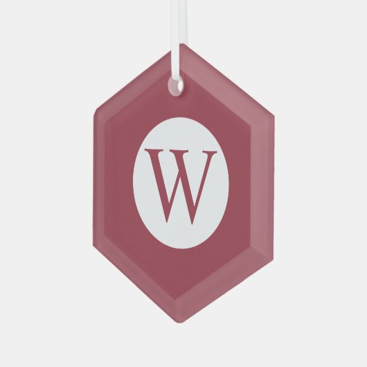 Glass Hexagon Ornament met gepersonaliseerd monogr (Voorkant links)