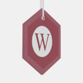 Glass Hexagon Ornament met gepersonaliseerd monogr (Voorkant Rechts)