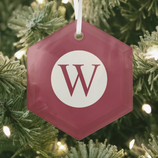 Glass Hexagon Ornament met gepersonaliseerd monogr (Insitu)