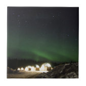 Glass Igloo onder noorderlicht Tegeltje (Voorkant)