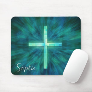 Glass Jesus Cross Jesus Faith Christelijk Custom Muismat