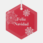 Glass Kerstornament Feliz Navidad Glas Ornament (Voorkant)