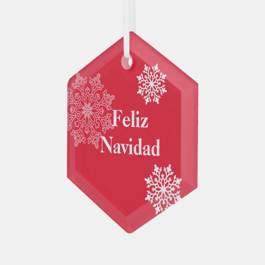 Glass Kerstornament Feliz Navidad Glas Ornament (Voorkant links)