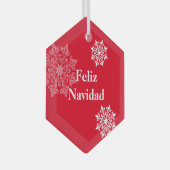 Glass Kerstornament Feliz Navidad Glas Ornament (Voorkant Rechts)