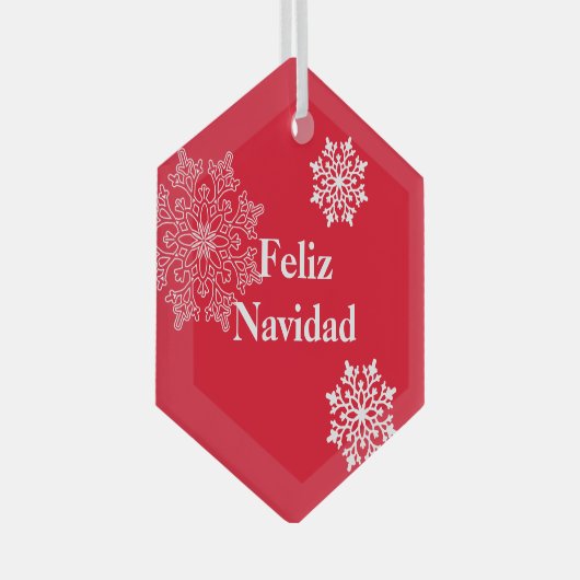 Glass Kerstornament Feliz Navidad Glas Ornament (Voorkant Rechts)
