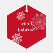 Glass Kerstornament Feliz Navidad Glas Ornament (Achterkant)