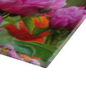 Glass Kitchen Cutting Board Peonies/Poppies Snijplank (Hoek)