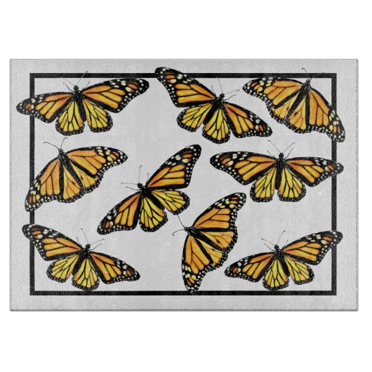 Glass Kitchen Kutting Board Monarch Painting Snijplank (Voorkant)