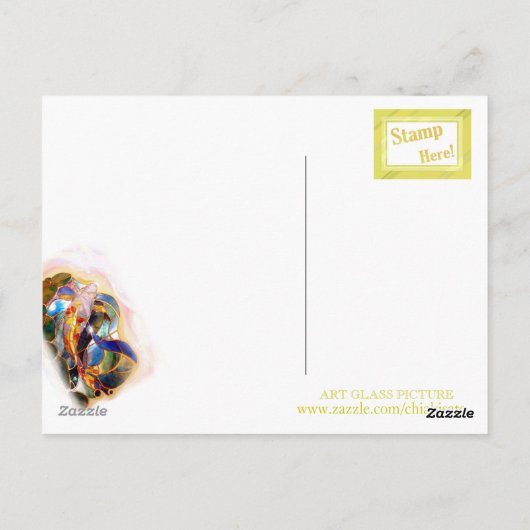 Glass Koi Fish Japanese Art Design Briefkaart (Achterkant)