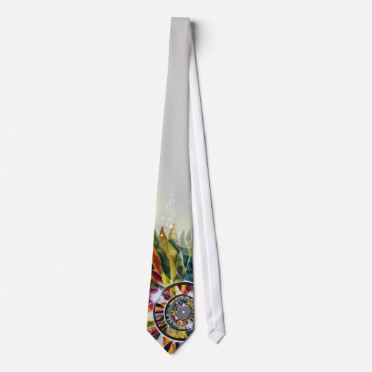 Glass Leaves White Wedding Japans Designer Stropda Stropdas (Voorkant)