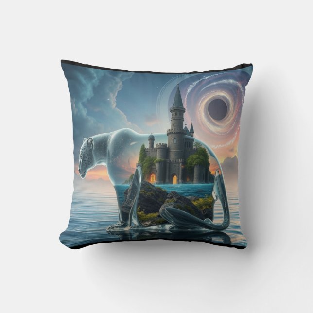 Glass Leopard Cosmic Castle & Bunny, Panda & Puppy Kussen (Voorkant)