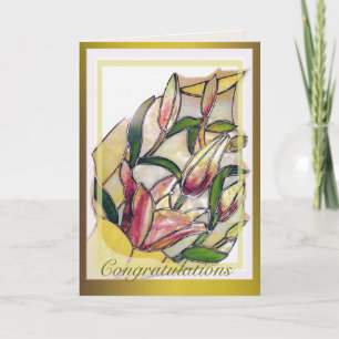 Glass Lily Bouquet - Gefeliciteerd Feestdagen Kaart