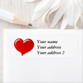 Glass Love Heart Design - Rood Etiket (Insitu)