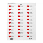 Glass Love Heart Design - Rood Etiket (Full Sheet)