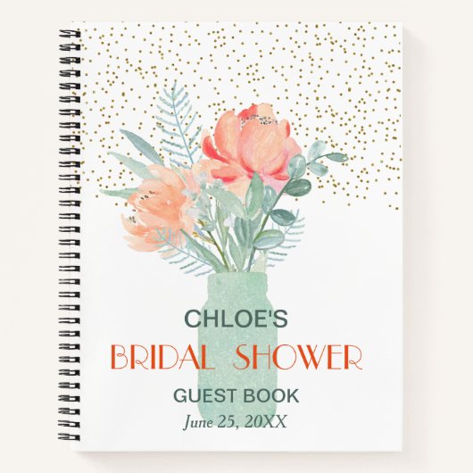 Glass Mason Jar Vrijgezellenfeest Guest Book Notitieboek (Voorkant)