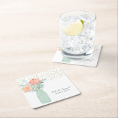 Glass Mason Jar Wedding Frosted Kartonnen Onderzetters (Insitu)