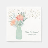 Glass Mason Jar Wedding Frosted Servetten (Voorkant)