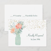 Glass Mason Jar Wedding RSVP (Voorkant / Achterkant)