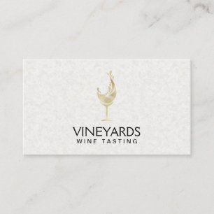Glass met goudshimmer-wijn visitekaartje