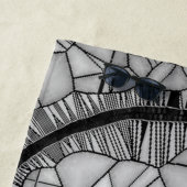 Glass Mosaic Skull, zwart wit Strandlaken (In situ)