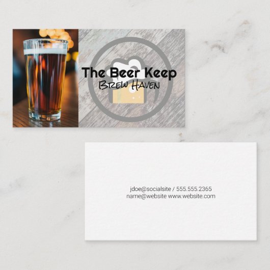 Glass Of Beer | biertuin Visitekaartje (Voorkant / Achterkant)