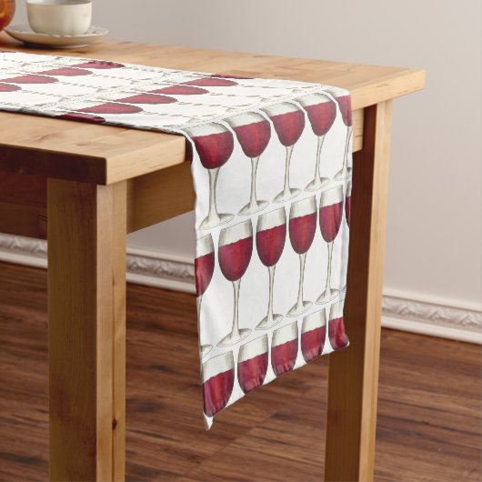 Glass of Red Winery Wine Lover Winetasting Korte Tafelloper (Voorbeeld)