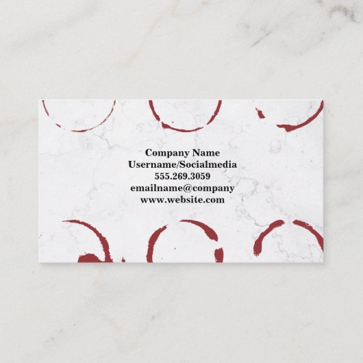 Glass of Wine | Winery Visitekaartje (Achterkant)