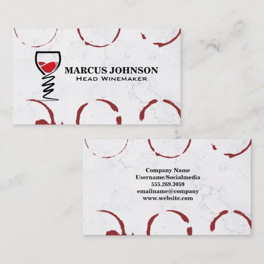 Glass of Wine | Winery Visitekaartje (Voorkant / Achterkant)