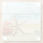 Glass Onderzetter-Beach Starfish Glazen Onderzetter (Achterkant)