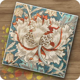 Glass ONDERZETTER - Honeysuckle Design - William M