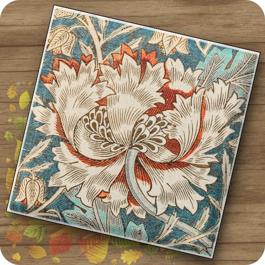 Glass ONDERZETTER - Honeysuckle Design - William M