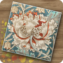 Glass ONDERZETTER - Honeysuckle Design - William M Glazen Onderzetter