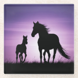 Glass Onderzetter Horse Silhouette Art Glazen Onderzetter