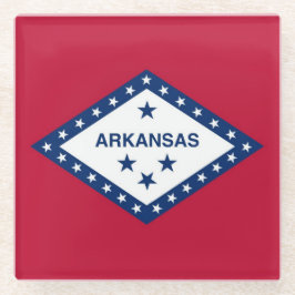 Glass onderzetter met vlag van Arkansas, VS
