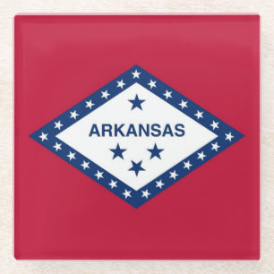 Glass onderzetter met vlag van Arkansas, VS