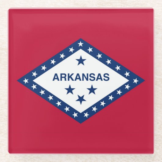 Glass onderzetter met vlag van Arkansas, VS (Voorkant)