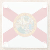 Glass onderzetter met vlag van Florida, VS (Achterkant)