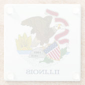 Glass onderzetter met vlag van Illinois, VS (Achterkant)