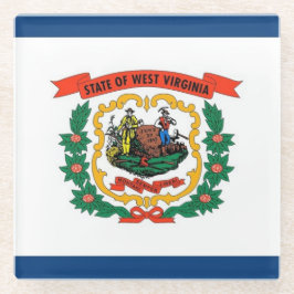 Glass onderzetter met vlag van West Virginia, Vere