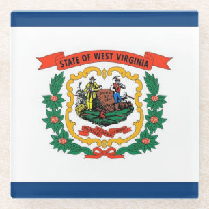 Glass onderzetter met vlag van West Virginia, Vere