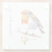 Glass Onderzetter - Robin Waterverven (Achterkant)
