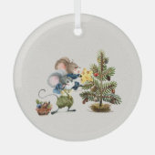 Glass Ornament - Christmas Mice (Voorkant)