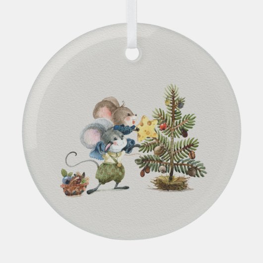 Glass Ornament - Christmas Mice (Voorkant)