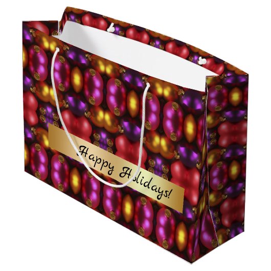 Glass Ornament Pattern Gift Bag Groot Cadeauzakje (Achterkant Gekanteld)