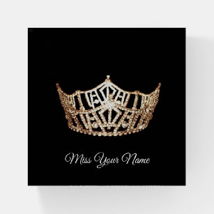 Glass Paper Weight-Miss America Replica Crown
