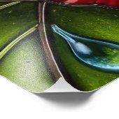 Glass Patchwork Hummingbird Garden Floral Mosaic Foto Afdruk (Hoek)