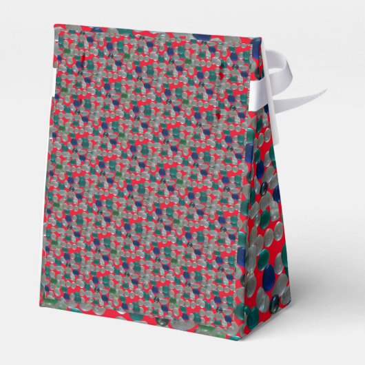 Glass Pebbles Pattern Cust. BG RED Favor Box Bedankdoosjes (Achterkant)
