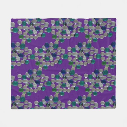 Glass Pebbles Pattern Cust. PAARSE Vleece Blanket Fleece Deken (Voorkant (Horizontaal))