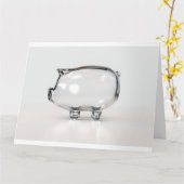 Glass Piggy Bank Kaart (Gele Bloem)